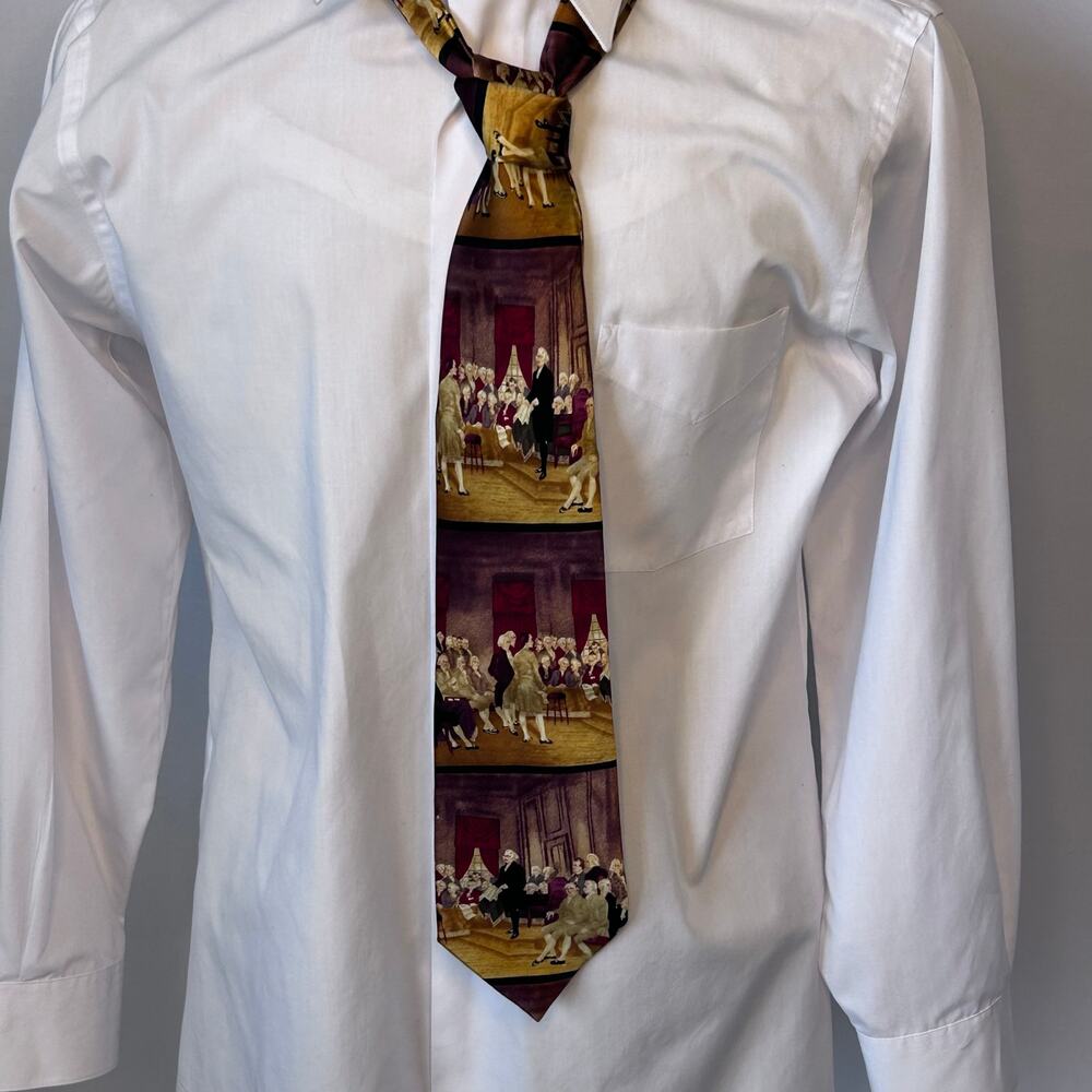 Museum Artifacts Silk Tie Declaration of Independence 1776 History Novelty